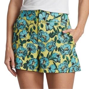Alice and Olivia yellow and blue floral shorts